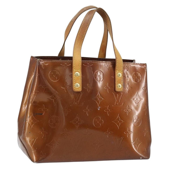 LOUIS VUITTON Monogram Vernis Reade PM Hand Bag Bronze M91146 LV Auth gh1794