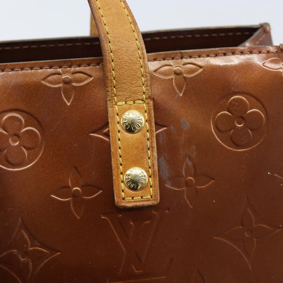 LOUIS VUITTON Monogram Vernis Reade PM Hand Bag Bronze M91146 LV Auth gh1794