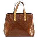 LOUIS VUITTON Monogram Vernis Reade PM Hand Bag Bronze M91146 LV Auth gh1794-13