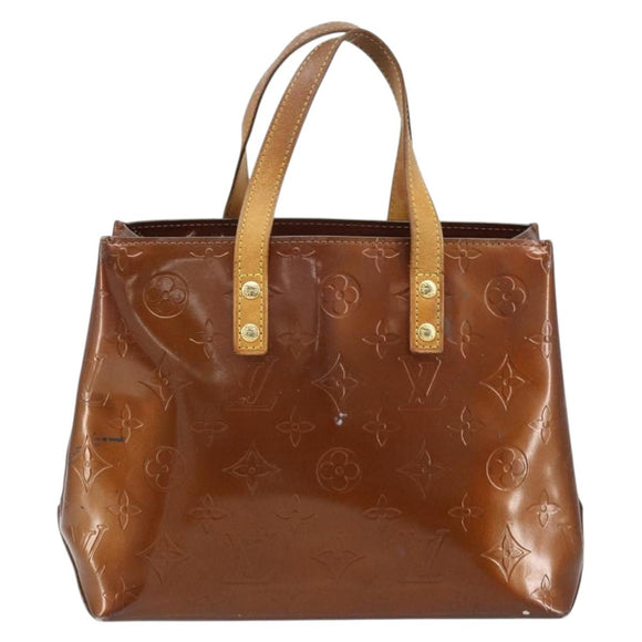 LOUIS VUITTON Monogram Vernis Reade PM Hand Bag Bronze M91146 LV Auth gh1794