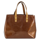 LOUIS VUITTON Monogram Vernis Reade PM Hand Bag Bronze M91146 LV Auth gh1794-2