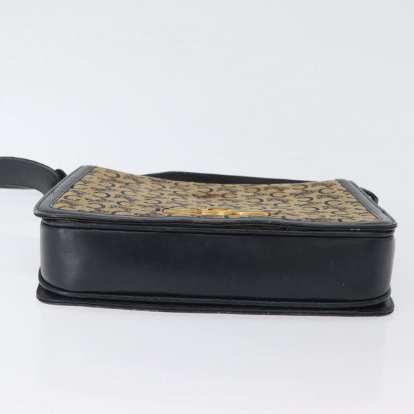 CELINE C Sulky Shoulder Bag Canvas Navy Gold Auth gh1796