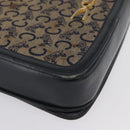 CELINE C Sulky Shoulder Bag Canvas Navy Gold Auth gh1796-9
