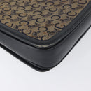 CELINE C Sulky Shoulder Bag Canvas Navy Gold Auth gh1796-16