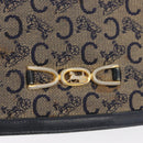 CELINE C Sulky Shoulder Bag Canvas Navy Gold Auth gh1796-18