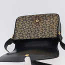 CELINE C Sulky Shoulder Bag Canvas Navy Gold Auth gh1796-19