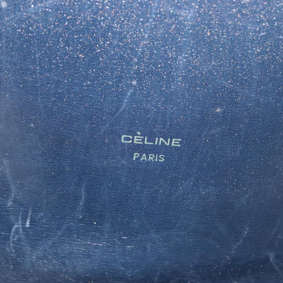CELINE C Sulky Shoulder Bag Canvas Navy Gold Auth gh1796