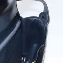 CELINE C Sulky Shoulder Bag Canvas Navy Gold Auth gh1796-21
