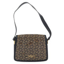CELINE C Sulky Shoulder Bag Canvas Navy Gold Auth gh1796-13