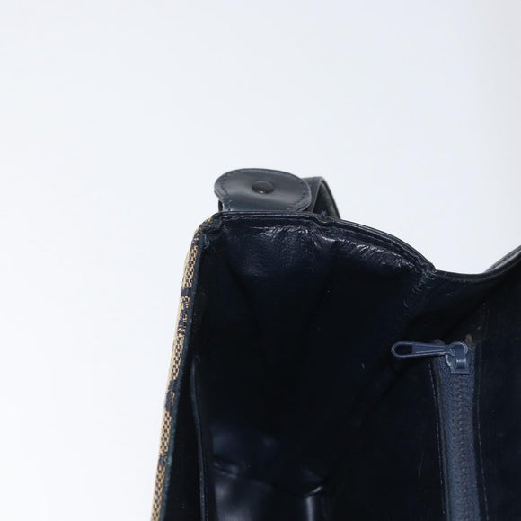 CELINE C Sulky Shoulder Bag Canvas Navy Gold Auth gh1796