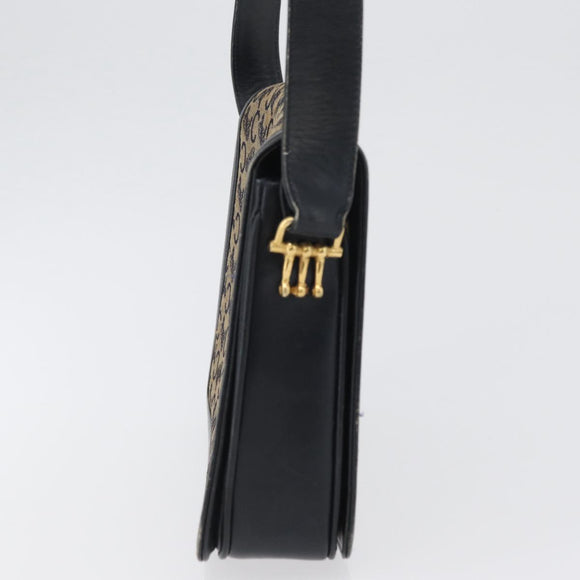 CELINE C Sulky Shoulder Bag Canvas Navy Gold Auth gh1796