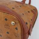 MCM Vicetos Logogram Hand Bag PVC Leather Brown Gold Auth gh1798-9
