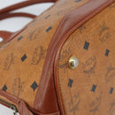 MCM Vicetos Logogram Hand Bag PVC Leather Brown Gold Auth gh1798-14