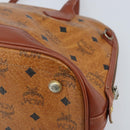 MCM Vicetos Logogram Hand Bag PVC Leather Brown Gold Auth gh1798-15