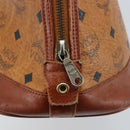 MCM Vicetos Logogram Hand Bag PVC Leather Brown Gold Auth gh1798-10