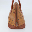MCM Vicetos Logogram Hand Bag PVC Leather Brown Gold Auth gh1798-3