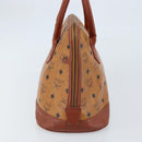 MCM Vicetos Logogram Hand Bag PVC Leather Brown Gold Auth gh1798-4