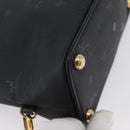 MCM Logogram Vicetos Hand Bag PVC 2way Black Gold Auth gh1799-13