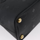 MCM Logogram Vicetos Hand Bag PVC 2way Black Gold Auth gh1799-15