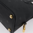 MCM Logogram Vicetos Hand Bag PVC 2way Black Gold Auth gh1799-16