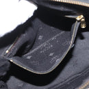 MCM Logogram Vicetos Hand Bag PVC 2way Black Gold Auth gh1799-25