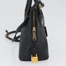 MCM Logogram Vicetos Hand Bag PVC 2way Black Gold Auth gh1799-5