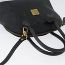 MCM Logogram Vicetos Hand Bag PVC 2way Black Gold Auth gh1799-6