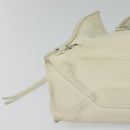 BALENCIAGA Paper mini Hand Bag Leather 2way White Silver 370926 Auth gh180-10