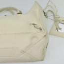 BALENCIAGA Paper mini Hand Bag Leather 2way White Silver 370926 Auth gh180-11