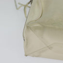 BALENCIAGA Paper mini Hand Bag Leather 2way White Silver 370926 Auth gh180-12
