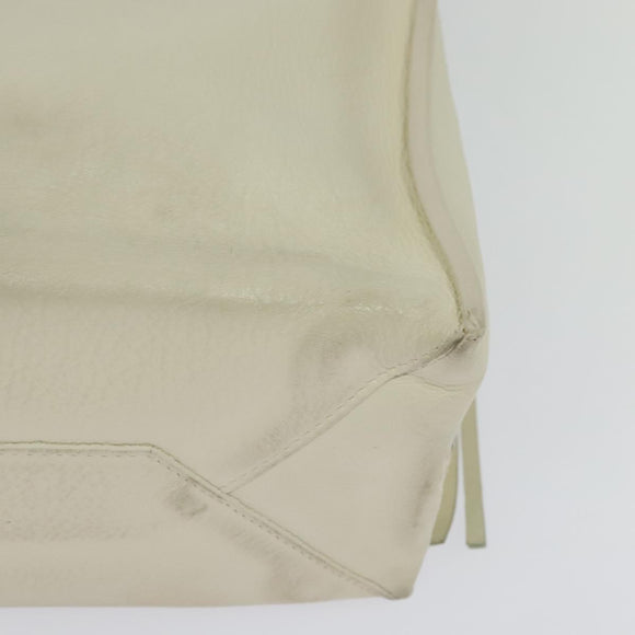 BALENCIAGA Paper mini Hand Bag Leather 2way White Silver 370926 Auth gh180