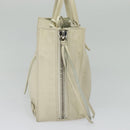 BALENCIAGA Paper mini Hand Bag Leather 2way White Silver 370926 Auth gh180-5