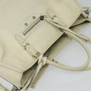 BALENCIAGA Paper mini Hand Bag Leather 2way White Silver 370926 Auth gh180-6