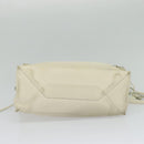 BALENCIAGA Paper mini Hand Bag Leather 2way White Silver 370926 Auth gh180-9