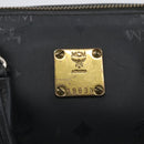 MCM Logogram Vicetos Mini Boston Bag PVC Black Gold Auth gh1800-12