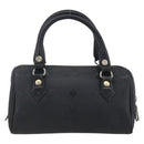 MCM Logogram Vicetos Mini Boston Bag PVC Black Gold Auth gh1800-2