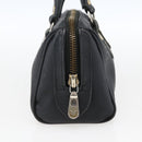 MCM Logogram Vicetos Mini Boston Bag PVC Black Gold Auth gh1800-3
