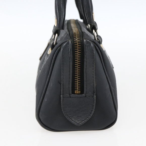 MCM Logogram Vicetos Mini Boston Bag PVC Black Gold Auth gh1800