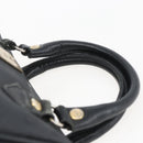 MCM Logogram Vicetos Mini Boston Bag PVC Black Gold Auth gh1800-8