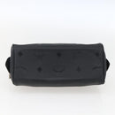 MCM Logogram Vicetos Mini Boston Bag PVC Black Gold Auth gh1800-5