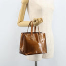 LOUIS VUITTON Monogram Vernis Reade PM Hand Bag Bronze M91146 LV Auth gh1803-23