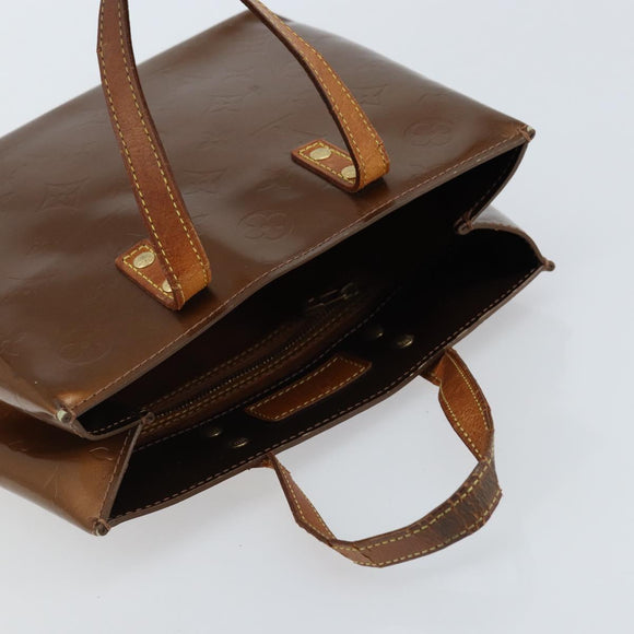 LOUIS VUITTON Monogram Vernis Reade PM Hand Bag Bronze M91146 LV Auth gh1803