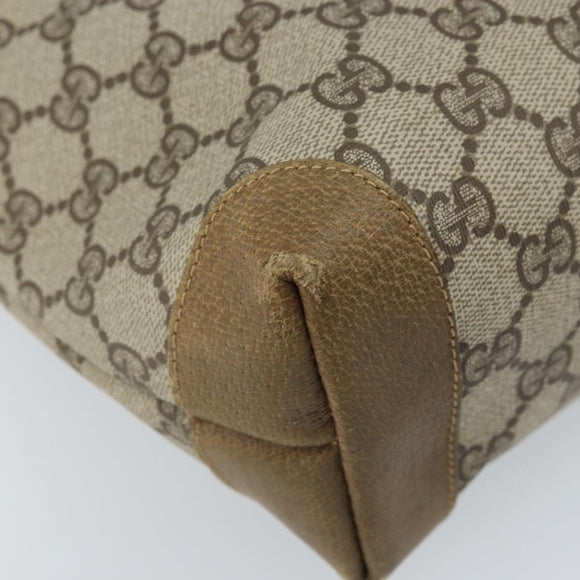 GUCCI GG Supreme Tote Bag PVC Beige Gold Auth gh1804