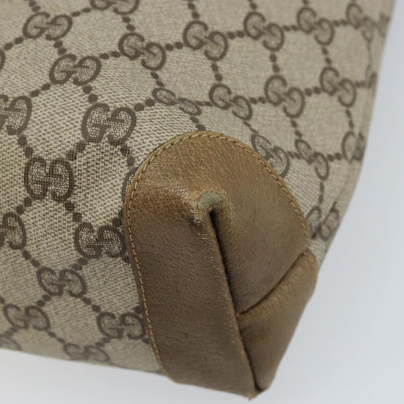 GUCCI GG Supreme Tote Bag PVC Beige Gold Auth gh1804