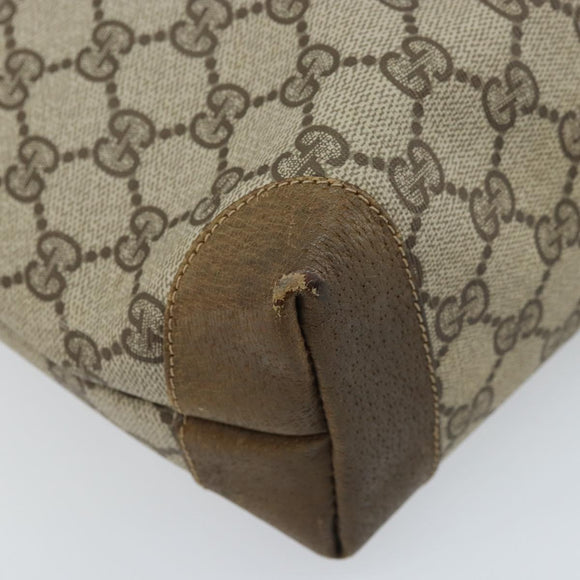 GUCCI GG Supreme Tote Bag PVC Beige Gold Auth gh1804