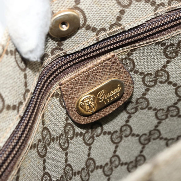 GUCCI GG Supreme Tote Bag PVC Beige Gold Auth gh1804