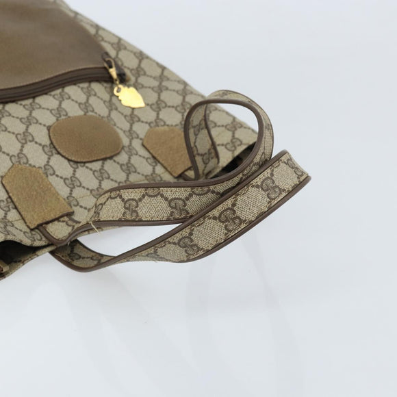 GUCCI GG Supreme Tote Bag PVC Beige Gold Auth gh1804