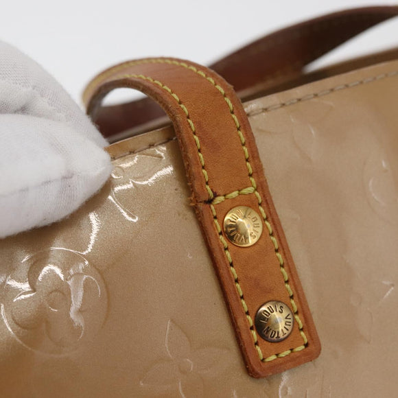 LOUIS VUITTON Monogram Vernis Reade PM Hand Bag Noisette M91334 LV Auth gh1805