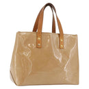 LOUIS VUITTON Monogram Vernis Reade PM Hand Bag Noisette M91334 LV Auth gh1805-1