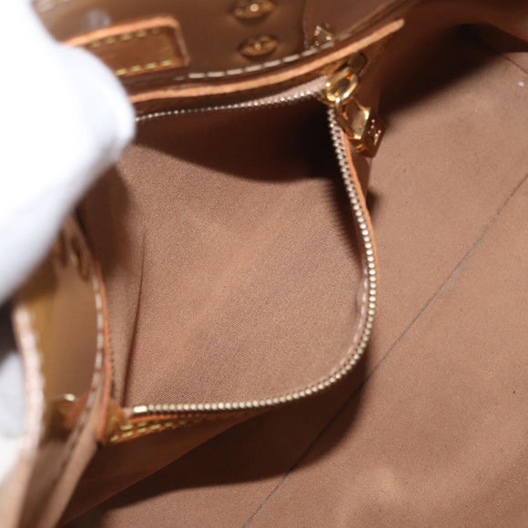 LOUIS VUITTON Monogram Vernis Reade PM Hand Bag Noisette M91334 LV Auth gh1805